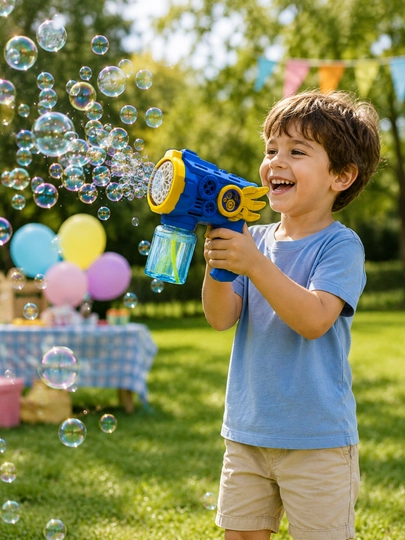 Детский Bubble Gun автоматический пистолет для мыльных пузырей 8+ — SAHIYMA-PUZREE-РАЗНОЦВ