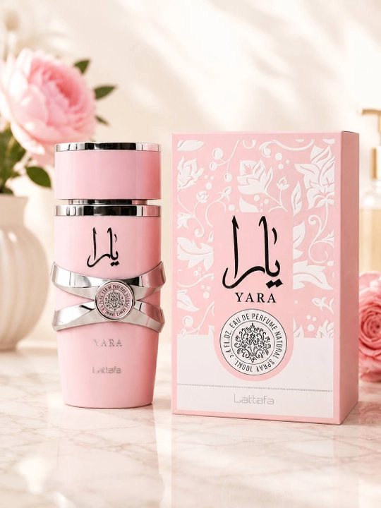 Parfyumlangan suv Lattafa Yara, 100 ml, ayollar uchun shirin gulli mevali atir - 