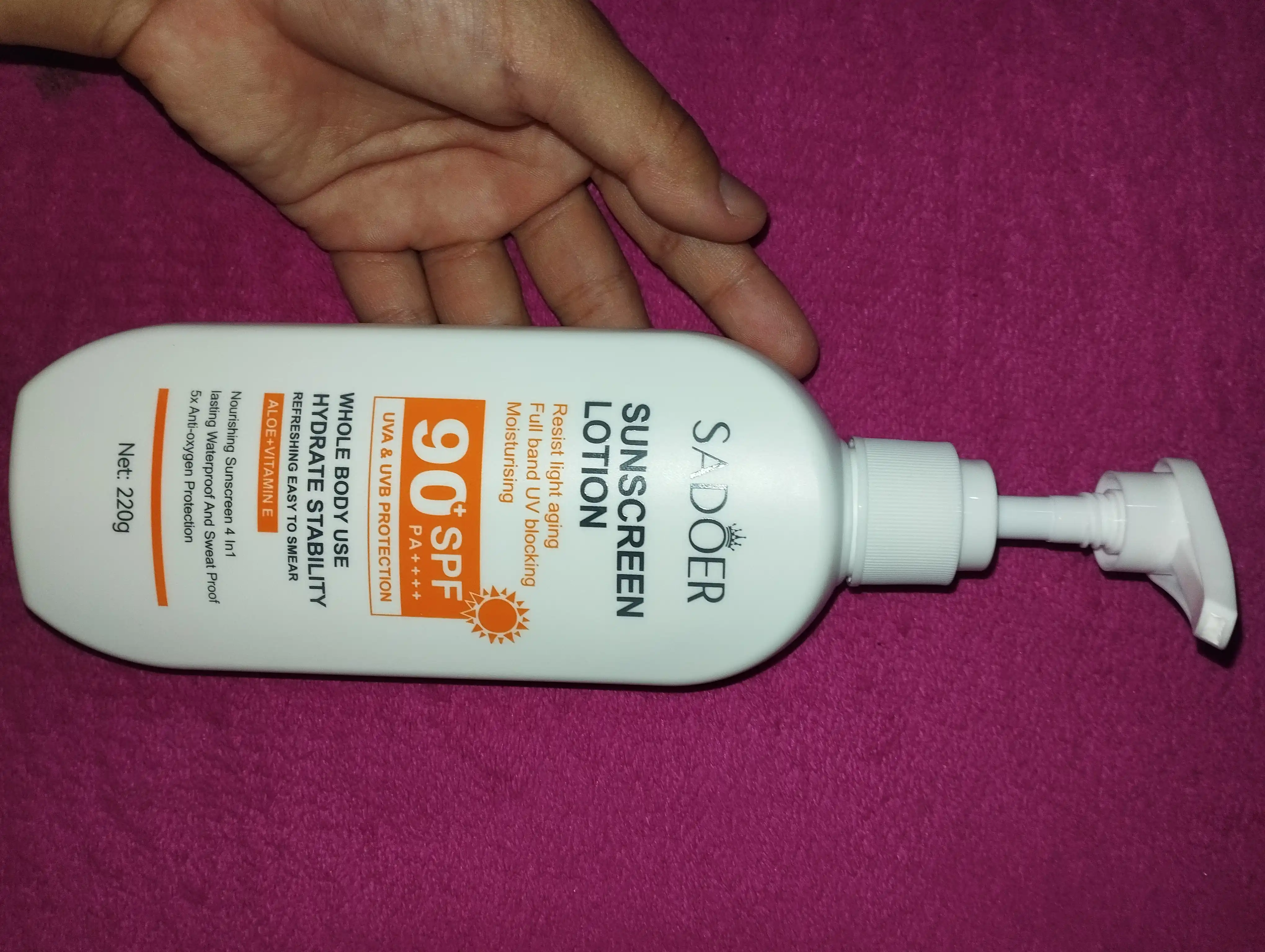 Солнцезащитный крем для лица и тела с SPF 90+ SADOER 220 гр