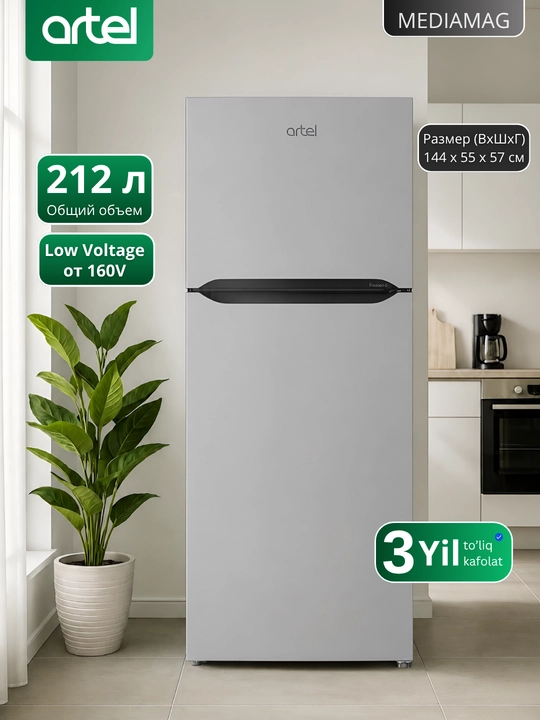 Muzlatgich Artel HD 276FN Eco-Frost 212 litr, sokin 42 dB, tejamkor, 160V dan ishlaydi - 
