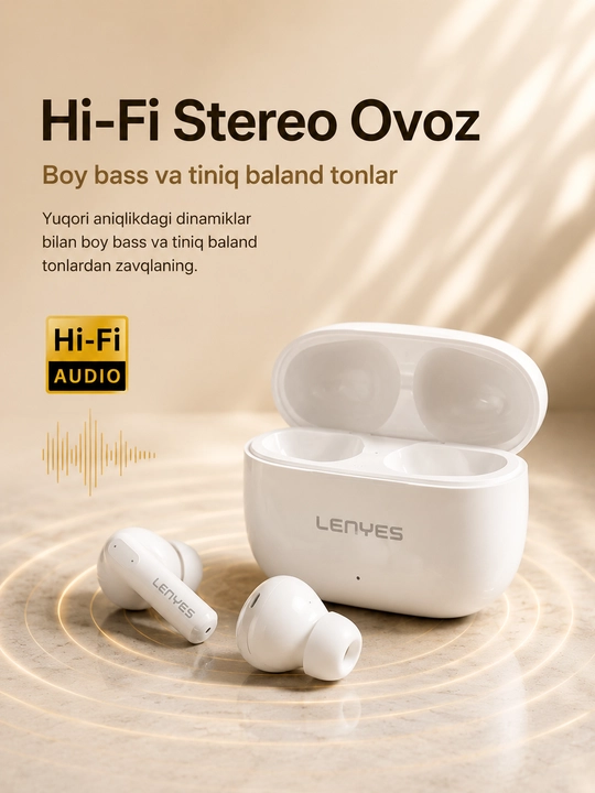Беспроводные наушники Lenyes Air 68 TWS Bluetooth 5.4 с микрофоном Black