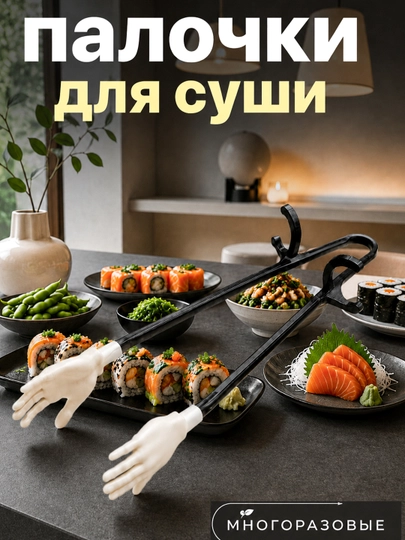 Многоразовые палочки для суши с фигурными ручками