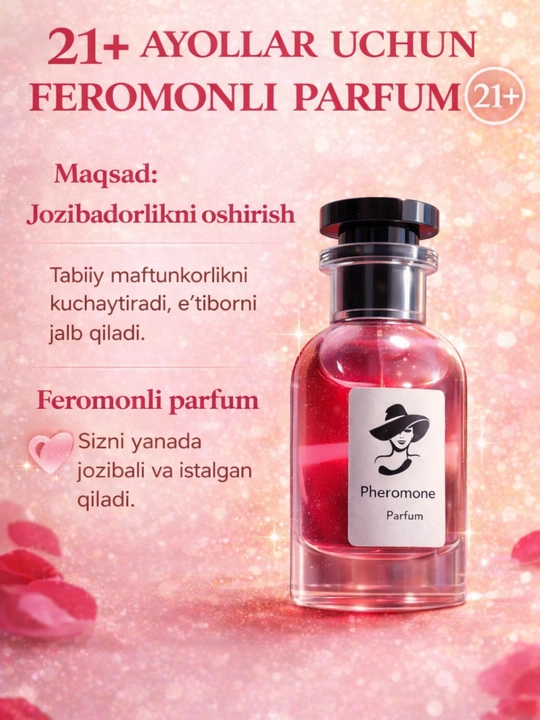 Ayollar uchun feromonli parfyum, atir - 