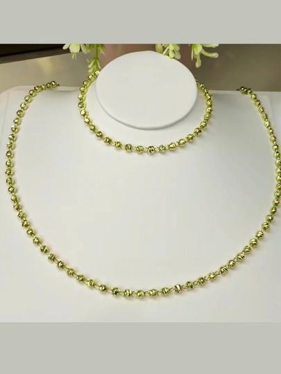 Набор цепочка и браслет в стиле Messika, Bvlgari, Van Cleef Xuping-Cartier — NOZE01-CHANELL-ГОРЧИЧ
