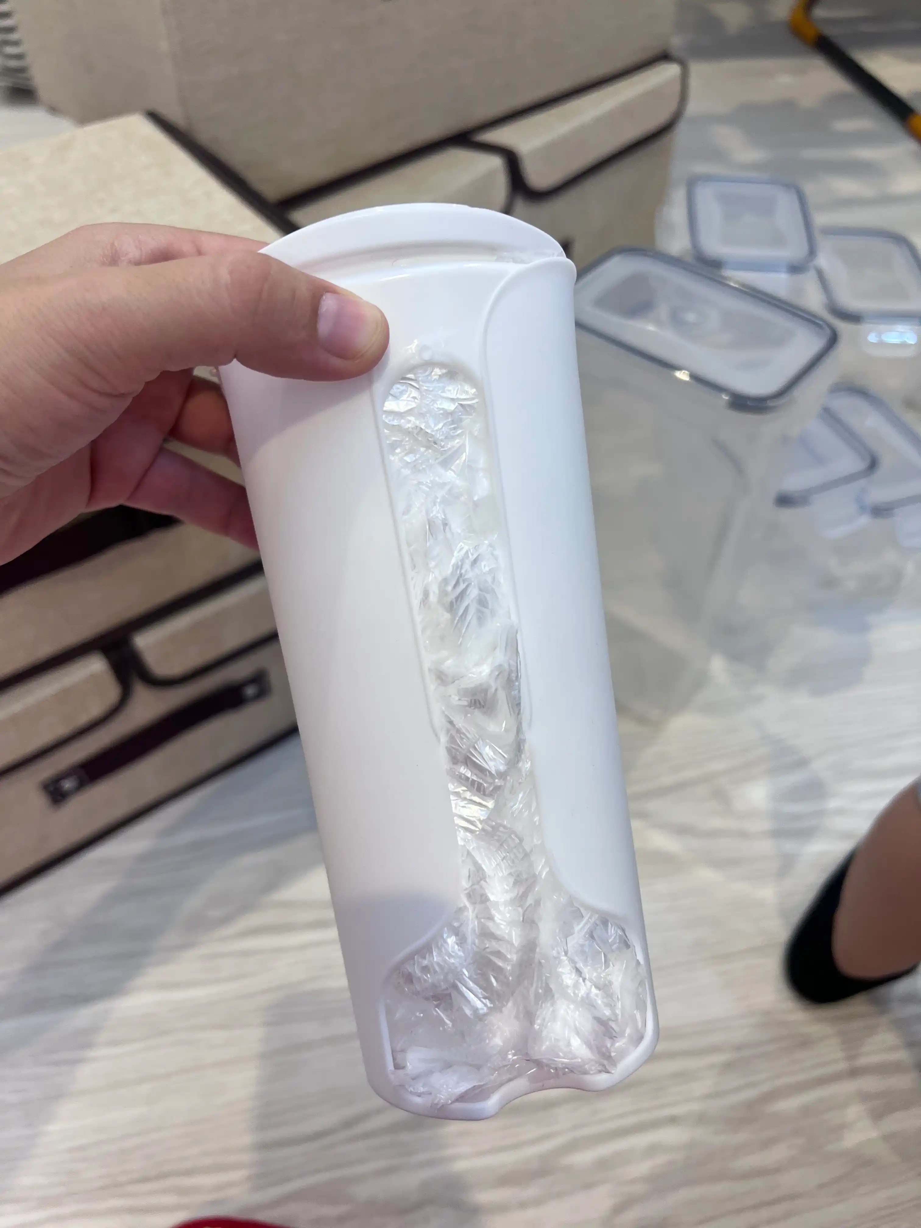 Devorga o‘rnatiladigan plastik paket dispenseri oshxona va hammom uchun