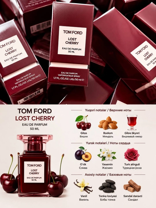 Tom Ford Lost Cherry Parfyumlangan suv 100 ml ayollar va erkaklar uchun uniseks
