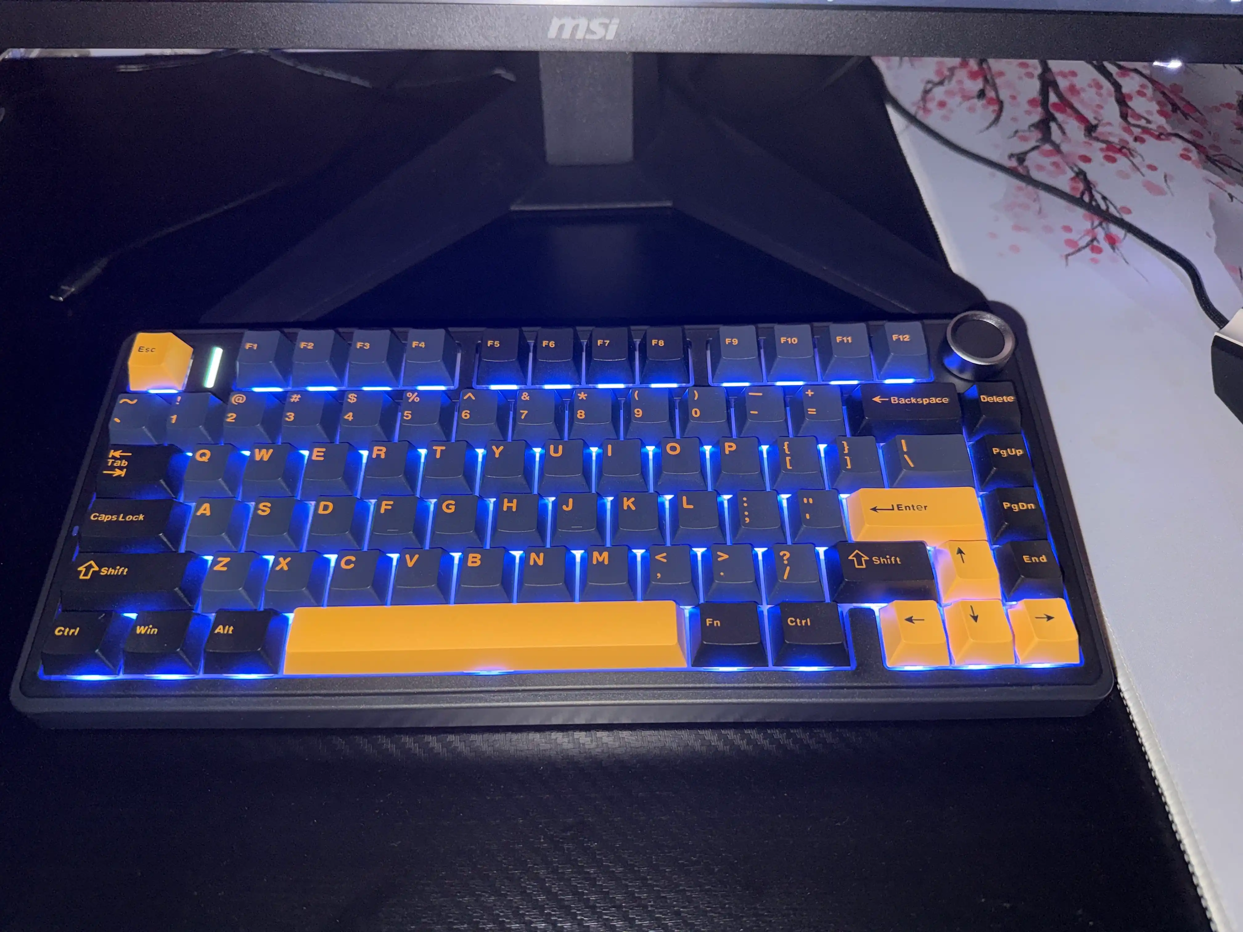 Aula F75 Simsiz + Bluetooth HotSwap, mexanik, o‘yin klaviaturasi, RGB, qora