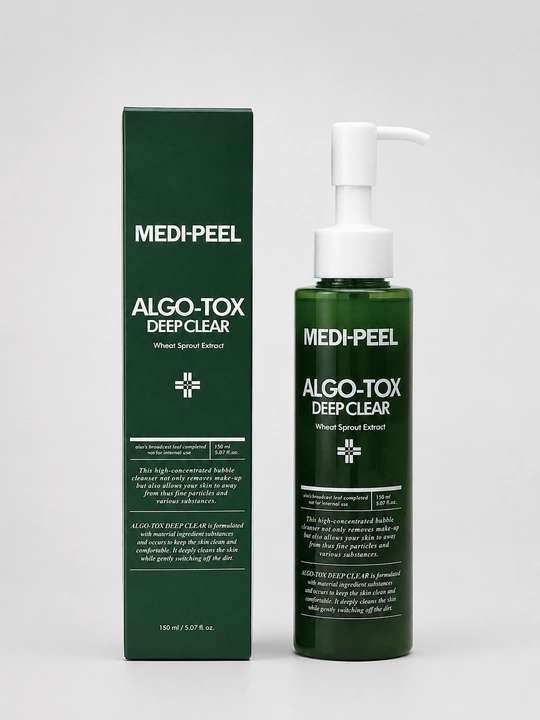 Очищающая пенка-гель для жирной кожи лица Medi-Peel Algo-Tox Deep Clear, зелёная - 