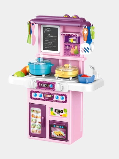 Детская игрушечная кухня, игровой набор с водой, паром, звуком , набор посуды