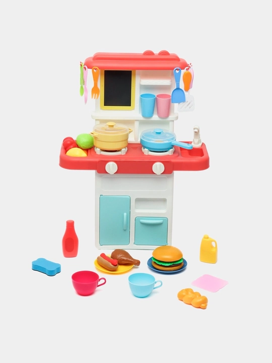 Детская игрушечная кухня, игровой набор с водой, паром, звуком , набор посуды