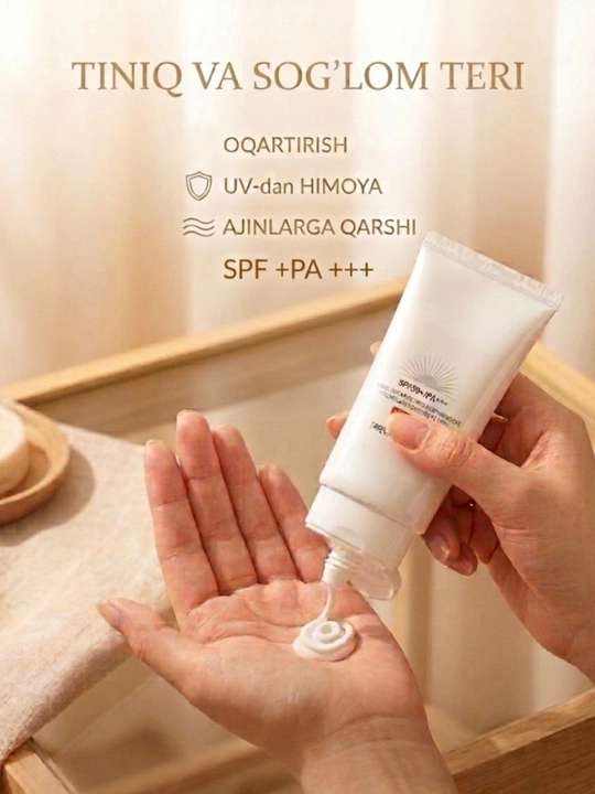 Quyoshdan himoyalovchi krem SNAIL UV SUN BLOCK SPF50+/PA+++, 70 ml
