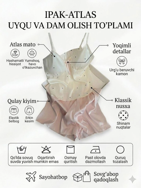 Atlas pijama ayollar uchun 2/1 Yozgi pijama tungi pijama salqin shortik mayka