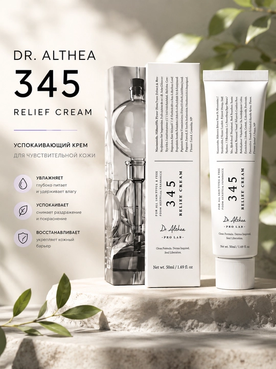 Dr. Althea 345 Relief Cream — успокаивающий крем для лица 50 мл - 