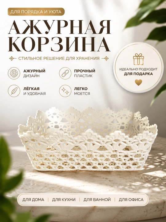 Ажурная корзина, органайзер для хранения 