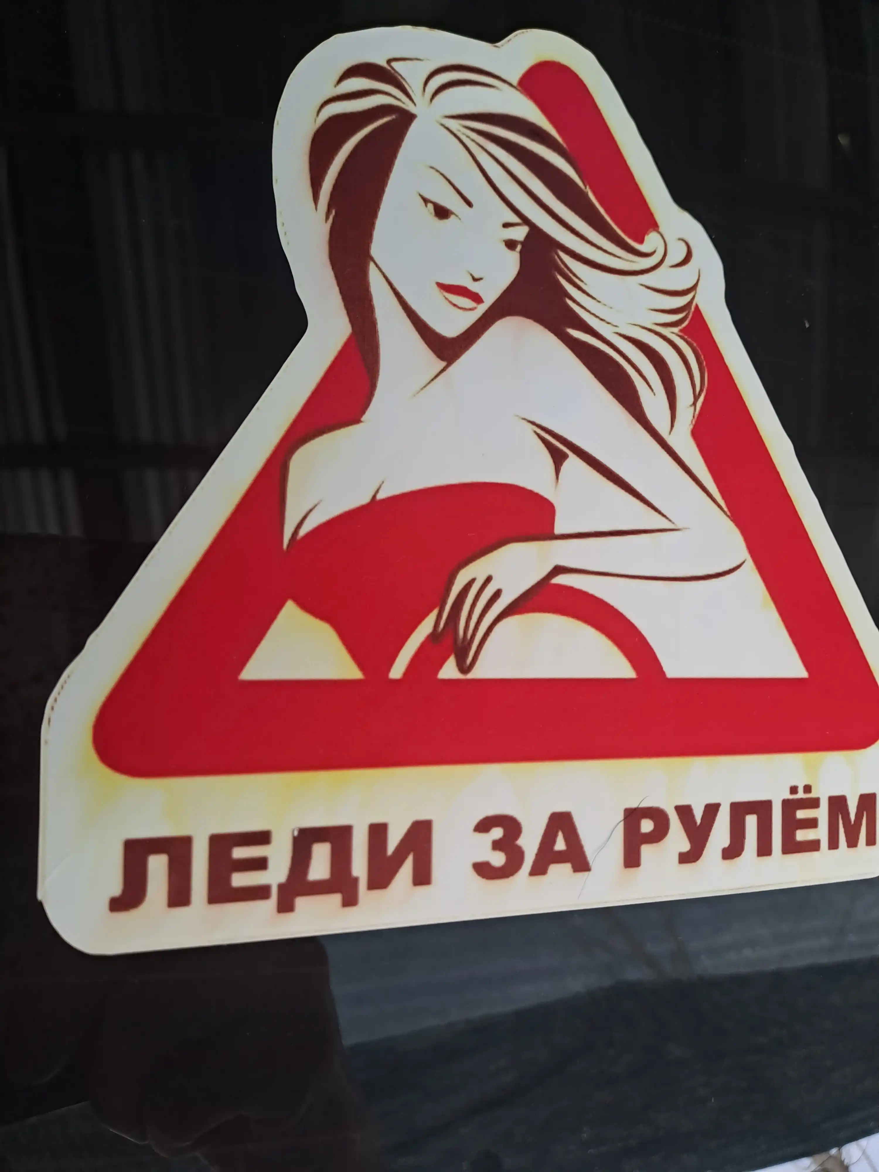 Виниловые наклейки для машины 15x15 "Девушка за рулем"
