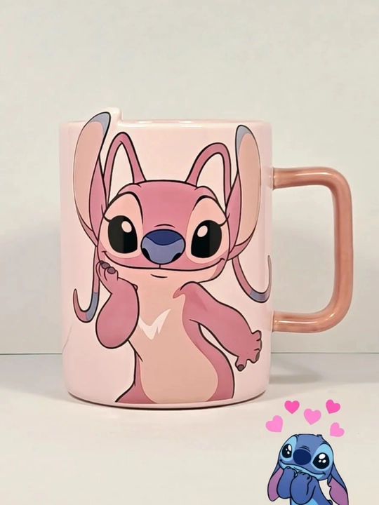 Disney Stitch keramika krujkasi 450ml, katta chashka, sovg‘abop anime krujka - 