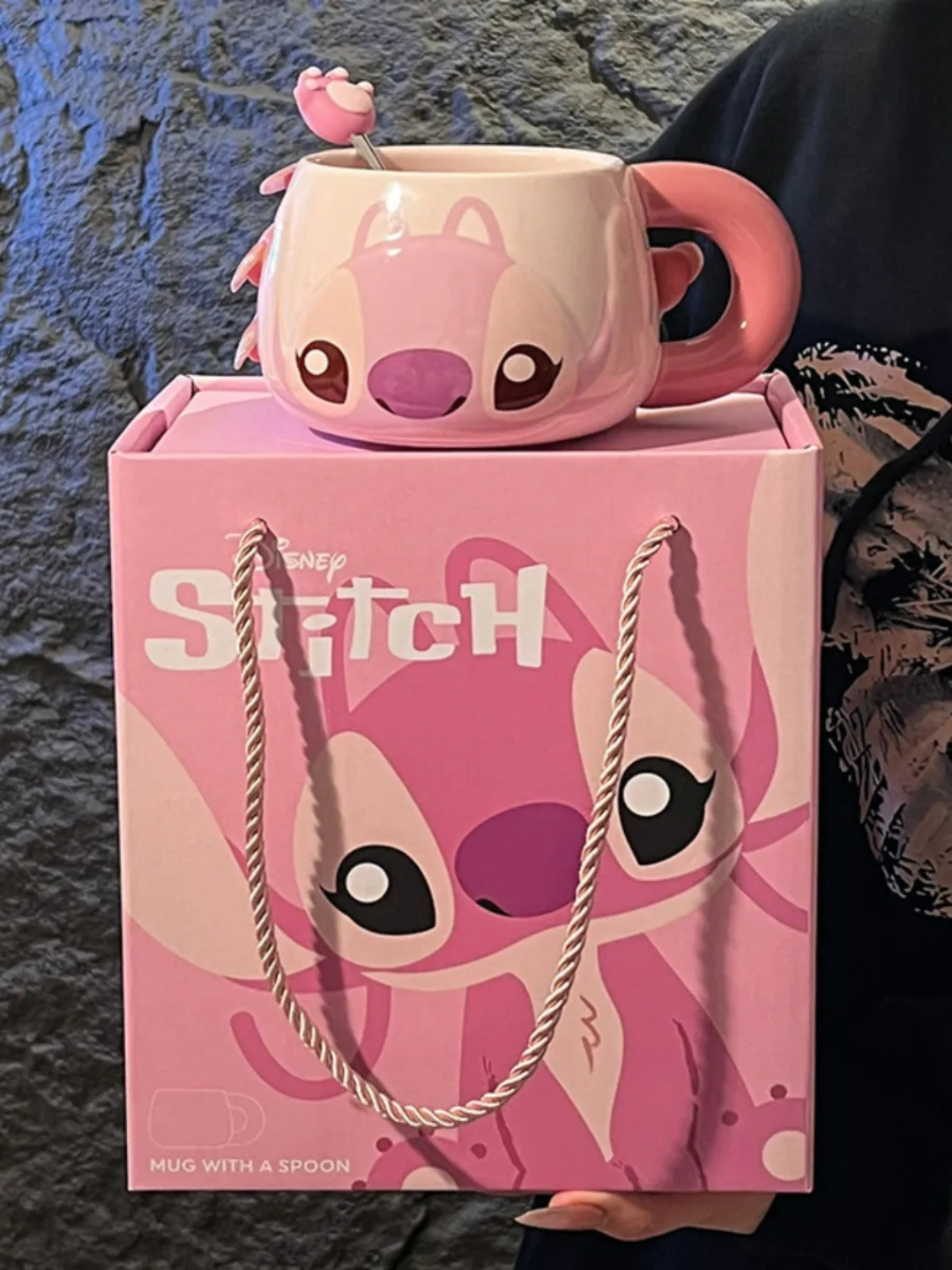 Disney Stitch keramika krujkasi 450 ml, anime chashka