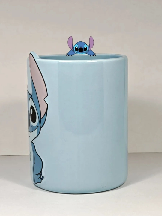 Disney Stitch keramika krujkasi 450 ml, katta hajmli anime chashka, sovg‘abop krujka