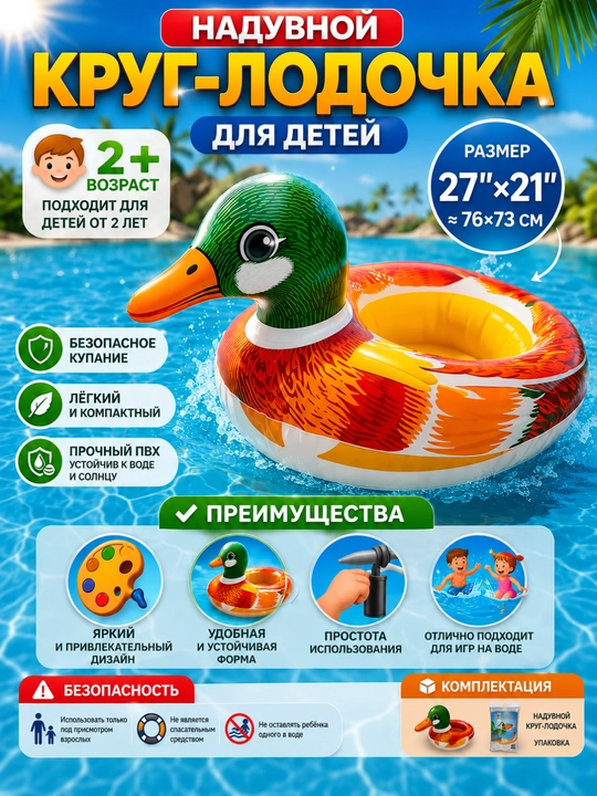 Детский плавательный круг, надувной круг для детей, круг фламинго, круг лебед, круг уточка