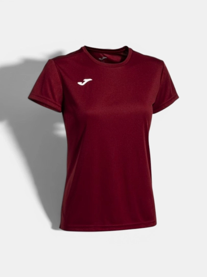 Женская спортивная футболка Joma COMBI, бордовая, дышащая