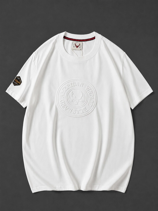 Erkaklar uchun oversized futbolka 100% suprem paxtadan, 220 g/m2 asosli oq