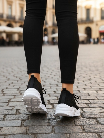 Ayollar yengil, havo o'tkazuvchi va qalin poshnali Zwalk AirWeave Flix slipon-kedalari