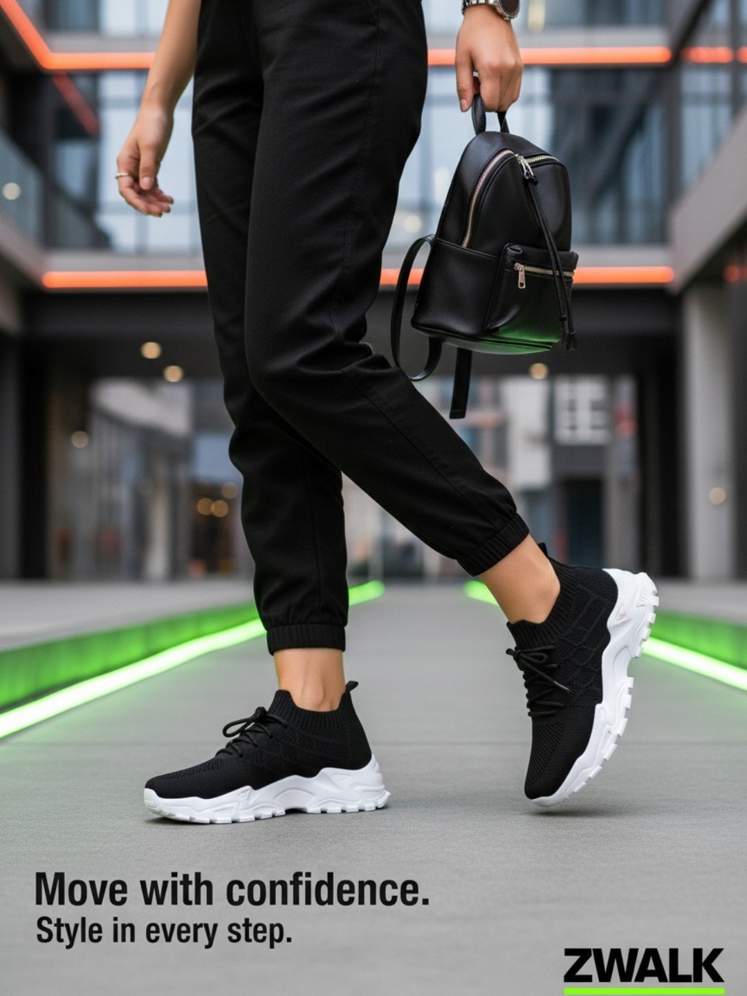 Ayollar yengil, havo o'tkazuvchi va qalin poshnali Zwalk AirWeave Flix slipon-kedalari