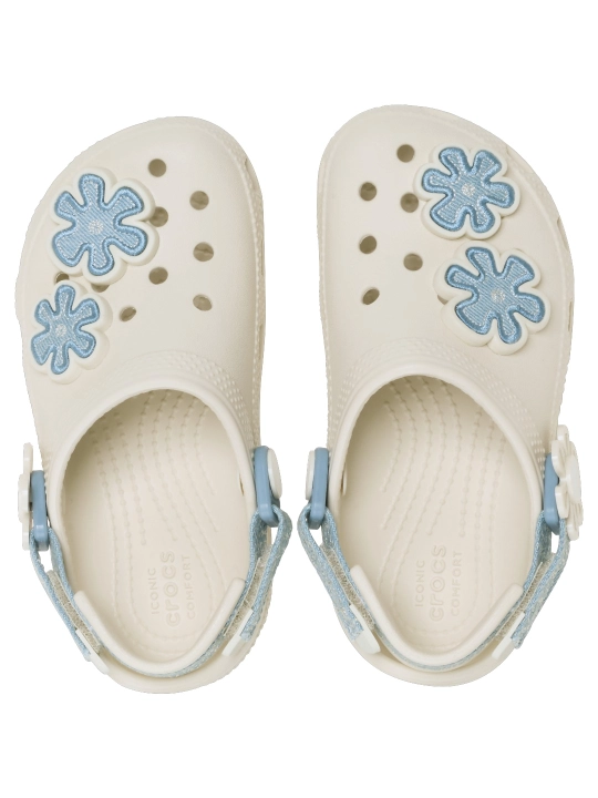 Клоги CROCS Classic Denim Flower Adjustable Backstrap 212512-2MD, для девочек и мальчиков
