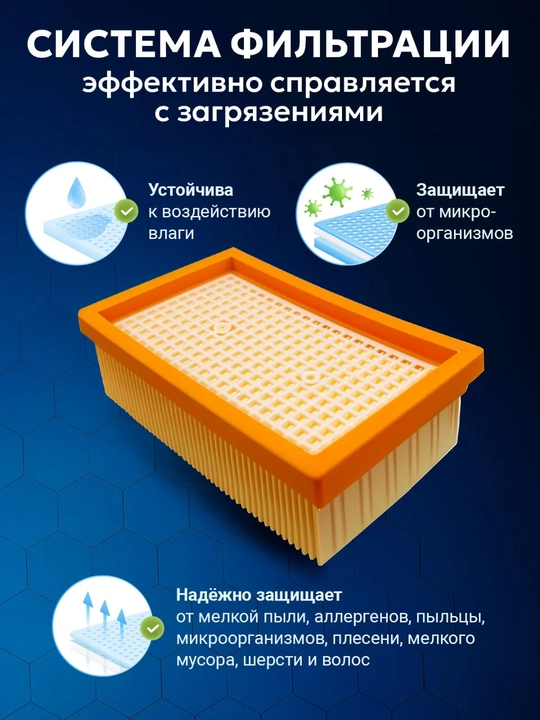 Фильтр для пылесосов моделей Karcher