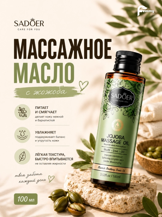Жожоба и кокосовое масло, натуральное, 100 мл, косметическое средство для лица, тела и волос - 
