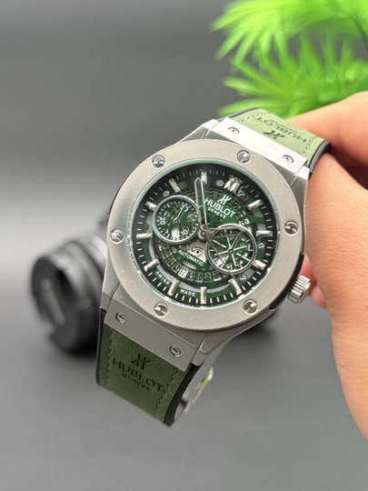 Мужские наручные часы HUBLOT, с батарейкой, в подарочной коробке — NEWATCH-HUBLOT1-ЗЕЛЕН