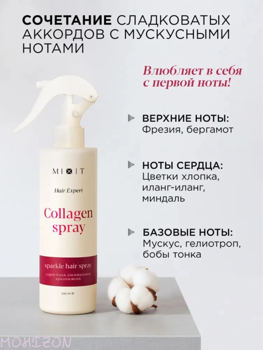 MIXIT Hair Expert спрей-блеск для волос, расчесывания и термозащиты, 250 мл