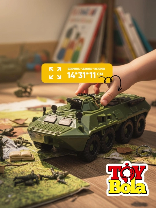 Военная техника игрушки Танк БТР джип-машинки для мальчиков, спецтехника в подарок ToyBola