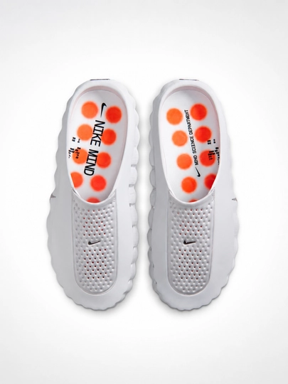 Nike Mind 001 мужские шлёпанцы, массажный эффект, современный дизайн, чёрный/серый, 40–45