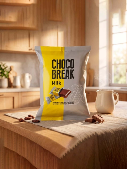 Печенье Choco Break, с молочной начинкой, 300 г — CRAFERS-CHМОЛОЧ