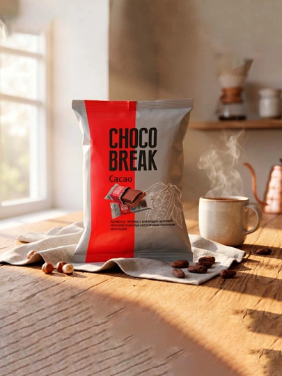Печенье Choco Break, с шоколадно-ореховой начинкой, 300 гр — CRAFERS-CHOCOB