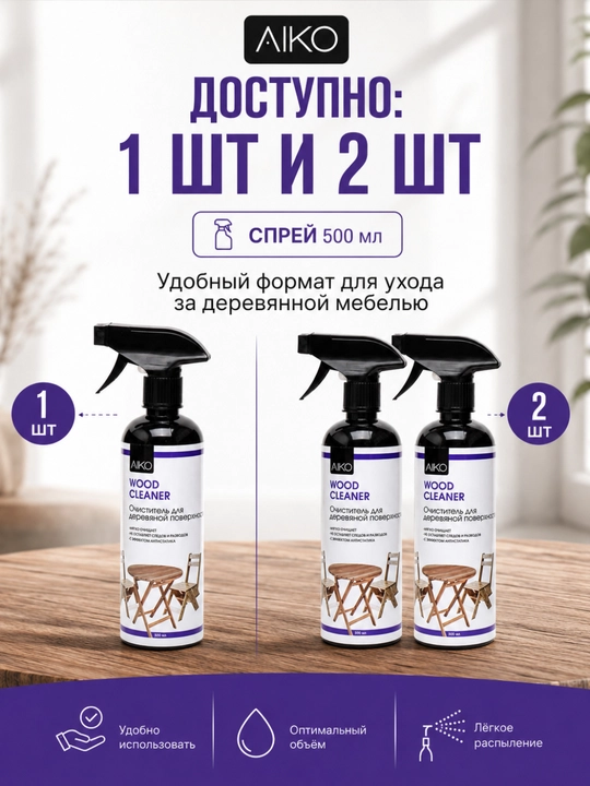 Mebel yuvish va tozalash vositasi AIKO, mebel, shisha, teri va rotang uchun tozalagich