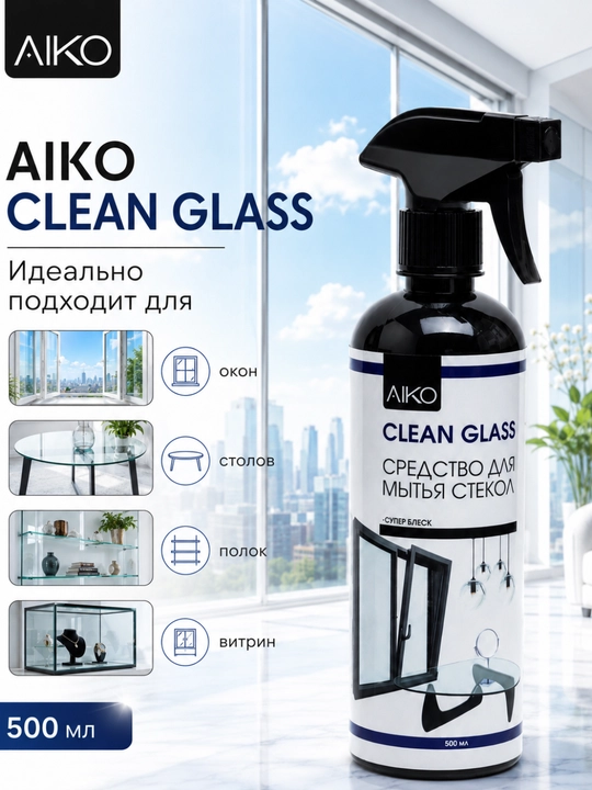 Средство для мытья и чистки мебели AIKO, очиститель мебели, стекла, кожи, ротанга