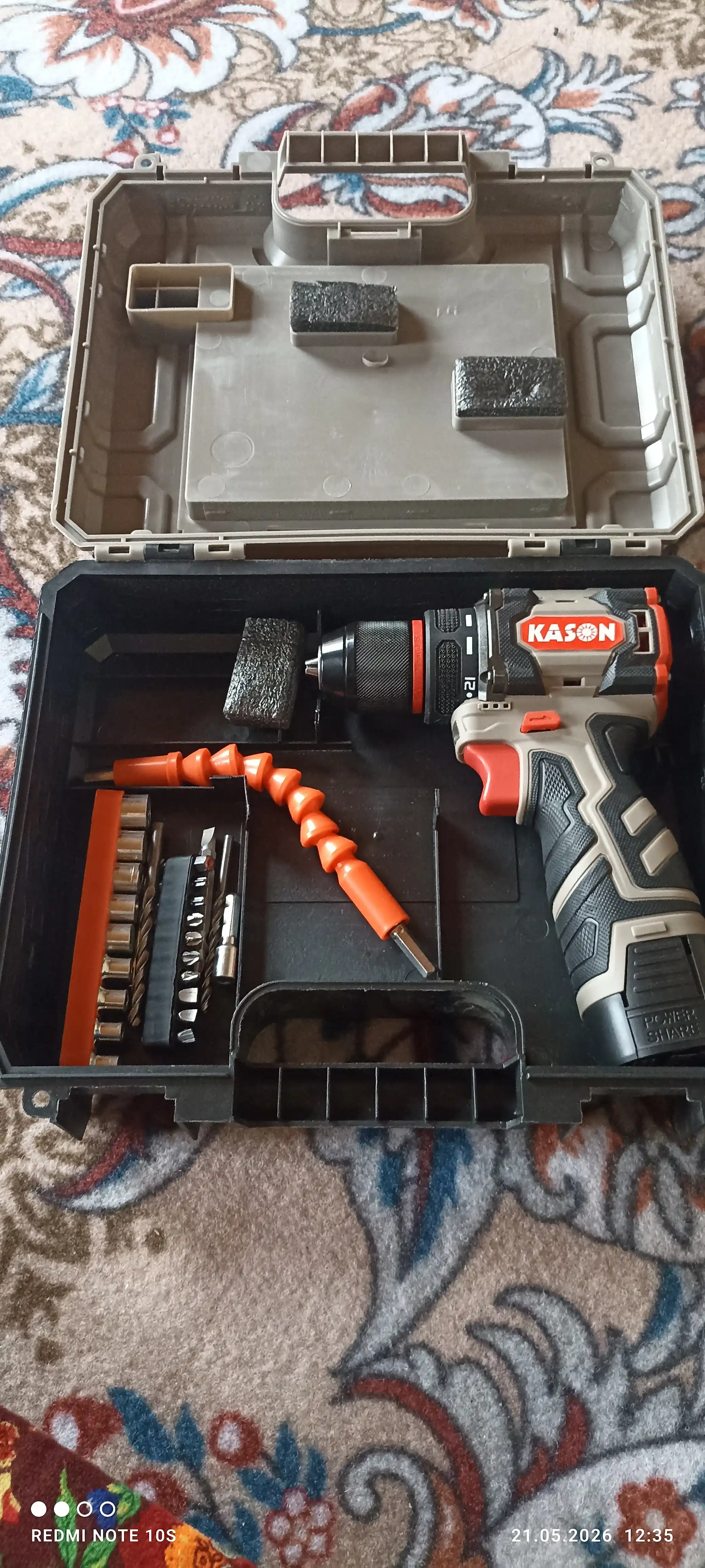 Kason 18V cho‘tkasiz akkumulyatorli shurup buragich