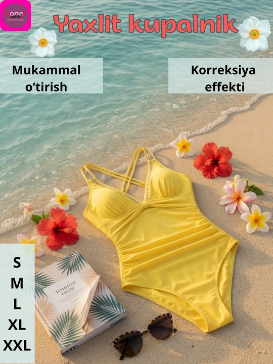 Ayollar uchun bir qismli suzish kostyumi, 4 ta rang - 