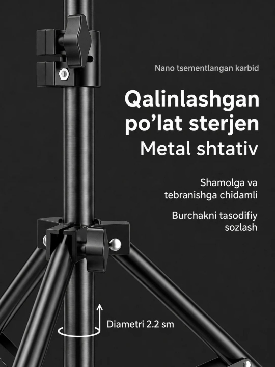 Ring lamp chiroq shtativ chirog'i bilan, pultli va monopod chirog'i