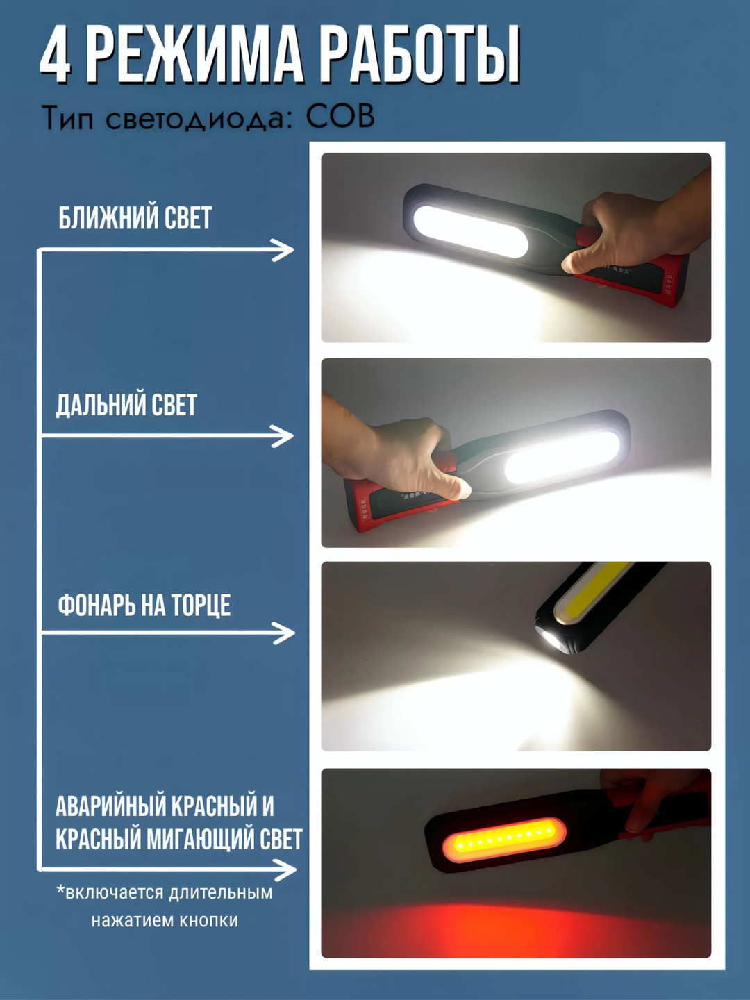 Фонарик, светодиодный, led, аккумуляторный, подвесной, фонарь, для охоты, ночник