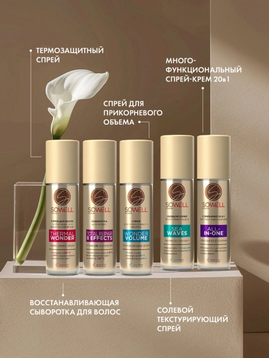 SoWell All-in-one 20 ta 1 da issiqlikdan himoyalovchi soch tarash spreyi 200 ml