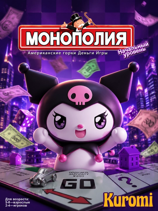 Bolalar uchun intellektual stol o‘yini Monopoliya. Boshlang‘ich daraja - 