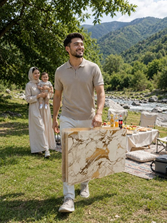Buklanadigan transformatsiyali xontaxta stol chamadon ko‘rinishida