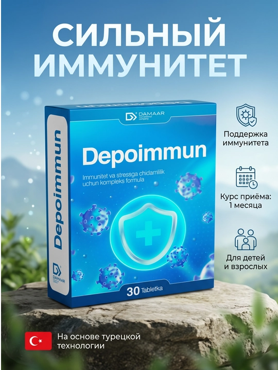 Депоиммун витамин C D3 и цинк для иммунитета №30, Damaar - 