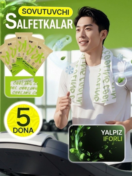Sovutuvchi salfetka, sport salfetka, fitness uchun sochiq, yozgi mahsulot, sport aksessuarlari