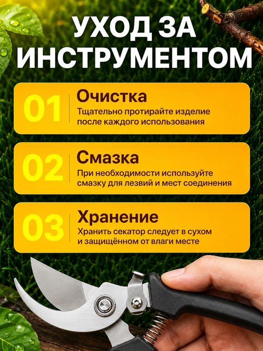 Bosh va butalarni kesish uchun universal bog' sekatori (190 mm)