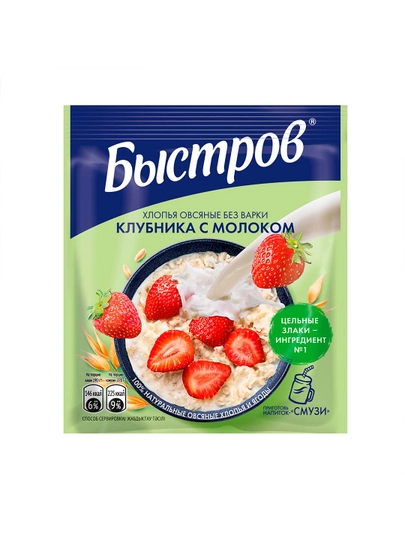 Каша овсяная Быстров Клубника с молоком, 40 г — NESTLEU-SACVJ08