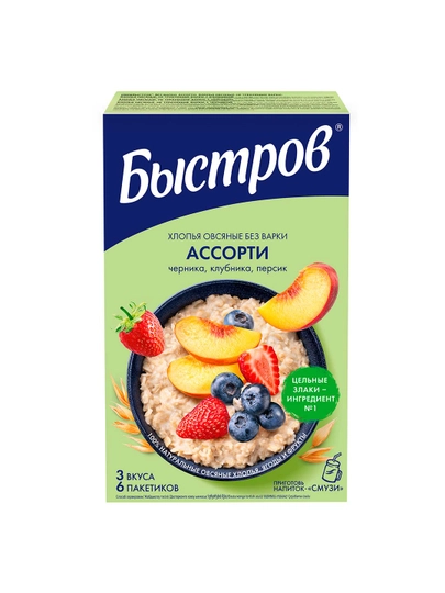 Каша овсяная Быстров черника, клубника, персик, 240 г — NESTLEU-P0C7A12